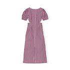 Ganni Stripe Cotton Cutout Dress