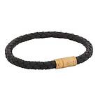 by BILLGREN Liam Leather Bracelet Brown/gold Accessoarer Herr Svart 21 cm