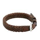 by BILLGREN Link Leather Bracelet Black Accessoarer Herr Brun ONESIZE