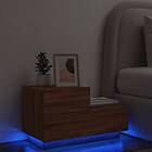 vidaXL Nattbord med LED-lampor brun ek 70x36x40,5 cm 836783
