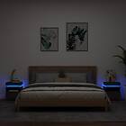 vidaXL Nattbord med LED-belysning 2 st svart 40x39x48,5 cm 836787