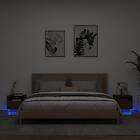 vidaXL Sängbord med LED-lampor 2 st brun ek 40x39x37 cm 836811