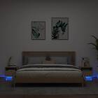vidaXL Sängbord med LED-lampor 2 st sonoma-ek 40x39x37 cm 836803