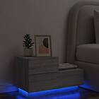 vidaXL Sängbord med LED-lampor grå sonoma 70x36x40,5 cm 836782