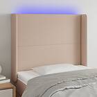 vidaXL Sengegavl LED cappuccino 83x16x118/128 cm konstläder 3123845