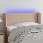 vidaXL Sengegavl LED cappuccino 103x16x78/88 cm konstläder 3123045