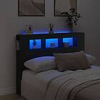 vidaXL Sänggavel LED svart 140x18.5x103.5 cm konstruerat trä 837345