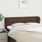 vidaXL Sengegavl med kanter mörkbrun 147x23x78/88 cm tyg 3117579
