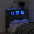 vidaXL Sänggavel LED svart 120x18,5x103,5 cm konstruerat trä 837338