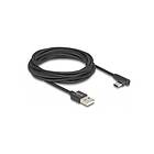 DeLock USB 2.0-kabel Typ-A hane till USB Type-C™ hane vinklad 3 m svart