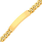 Ace of Spades IP-guldpläterad pansararmband med platta Miami Cuban 10 mm SSB-8411PGP/22cm
