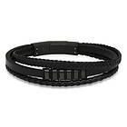 Ace of Spades svart armband läder/stål SSLB-108B