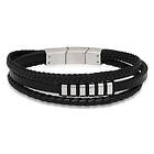 Ace of Spades svart armband läder/stål SSLB-108