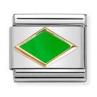 Nomination Classic Gold Green Apple rhombus berlock 030285/51