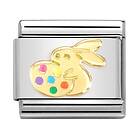 Nomination Classic Gold Easter rabbit with egg berlock 030272/76