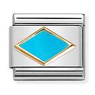 Nomination Classic Gold Turquoise rhombus berlock 030285/53