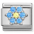 Nomination Classic SilverShine Symbols Light blue and yellow flower 330322-04