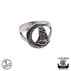 Northern Viking Jewelry Moon Wolf ring NVJ-H-SO019-180