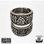 Northern Viking Jewelry Steel Valknut ring NVJSO022-190