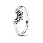 Pandora Moments Celestial Blue Sparkling Moon ring 192675C01-56