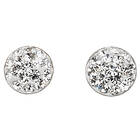 Silver Bar konvex örhängen pave klar 6 mm 3544