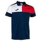 Joma Crew V Short Sleeve Polo Blå 3XL Man