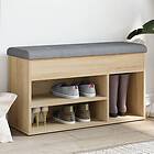 vidaXL Skobänk sonoma-ek 82x32x45,5 cm konstruerat trä 835028