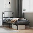 vidaXL Bed Frame med huvudgavel metall svart 80x200 cm 373878