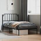 vidaXL Bed Frame med huvudgavel metall svart 100x190 cm 373881