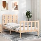 vidaXL Bed Frame med huvudgavel 100x200 cm massivt trä 3192221