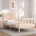 vidaXL Bed Frame med sänggavel massivt trä 3193166