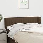 vidaXL Sengegavl med kanter mörkbrun 147x23x78/88 cm tyg 3117383