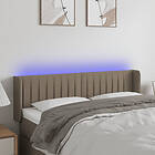 vidaXL Sengegavl LED taupe 147x16x78/88 cm tyg 3123476
