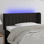 vidaXL Sengegavl LED svart 103x16x78/88 cm tyg 3123466