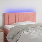 vidaXL Sänggavel LED rosa 90x5x78/88 cm sammet 3121891