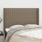 vidaXL Sänggavel med kanter taupe 147x16x118/128 cm tyg 3119820