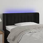 vidaXL Sänggavel LED svart 93x16x78/88 cm sammet 3123512