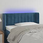 vidaXL Sengegavl LED Mörkblå 93x16x78/88 cm sammet 3123514