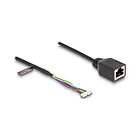 DeLock Kabel RJ45 jack till stift header hona 1,25 mm 4 stift och stift header hona 1,25 mm 6 stift Cat.5e 30 cm svart