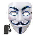 EL Wire V For Vendetta LED Mask Blå