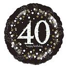 Folieballong Rund Sparkling Birthday 40