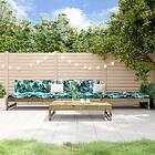 vidaXL Loungegrupp med dynor 4 delar impregnerad furu 3186598