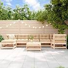 vidaXL Loungegrupp för trädgården 8 delar massiv furu 3186270