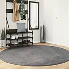 vidaXL Mjuk matta med kort lugg tvättbar antracit Ø 200 cm 375012