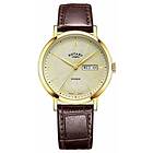 Rotary GS05423/03 Windsor Gold Dial Brown Leather Strap Watch
