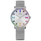 Timex TW2W19100 Women's (34mm) Silver Dial Rainbow Crystals Watch