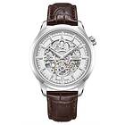 Rotary GS02945/06 Greenwich Silver Skeleton Dial Brown Watch