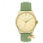 Radley RY21600 Lewis Lane Gold Dial Green Leather Strap Watch