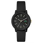 Lacoste 2001212 12:12 Black Dial Black Resin Strap Watch