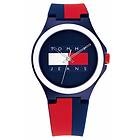 Tommy Jeans 1720025 Berlin Blue, Red and White Silicone Watch